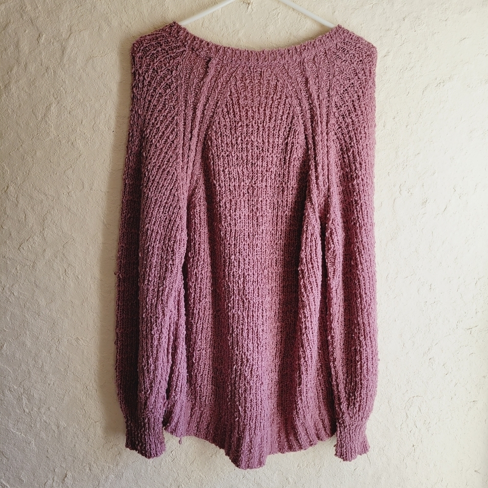 Umgee Mauve Pink Knit Oversized Sweater Side Split Small - Picture 9 of 14